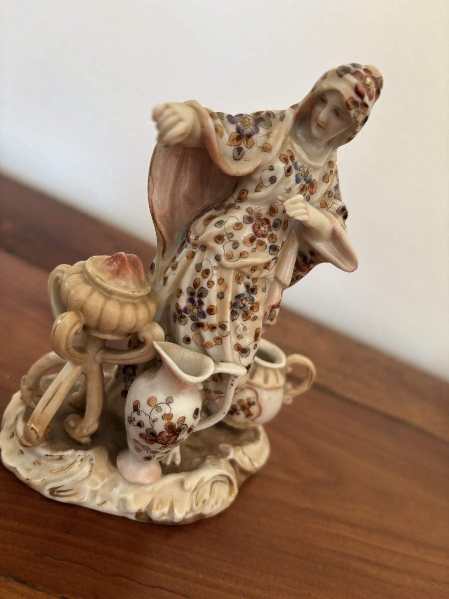 Antique Volkstedt Porcelain Statue Of An Oriental Dancer Circa 1880 Era Meissen XIX Eme-photo-3