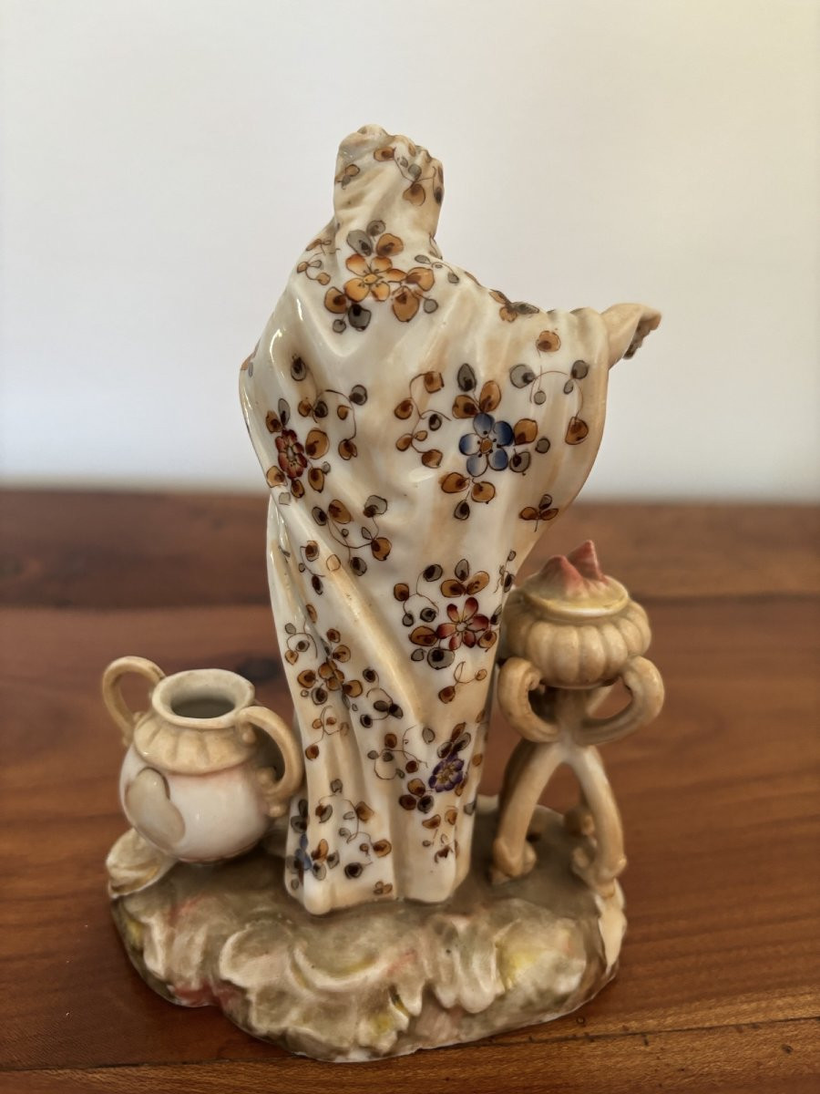 Antique Volkstedt Porcelain Statue Of An Oriental Dancer Circa 1880 Era Meissen XIX Eme-photo-4