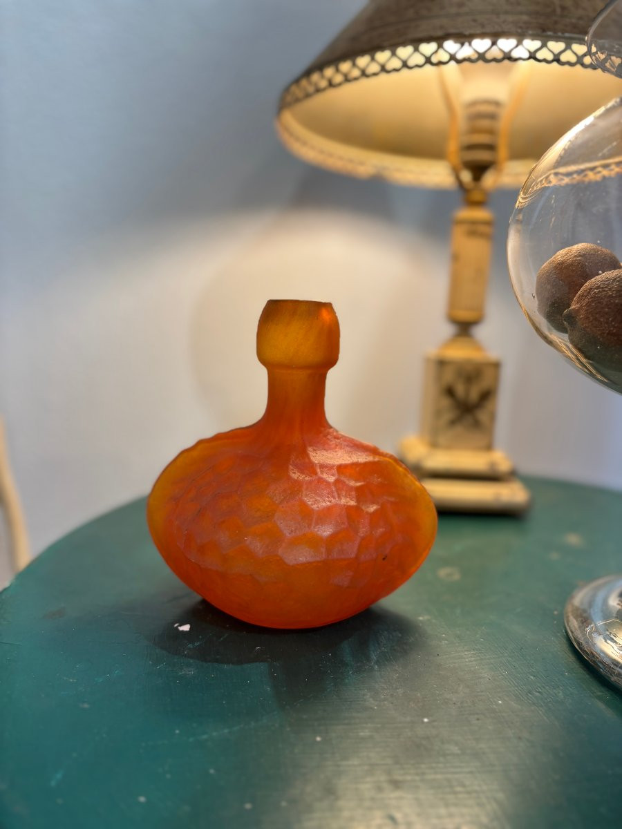 Antique Small Pate De Verre Coloquinte Vase Attributed To Loetz Circa 1920 Art Nouveau-photo-1