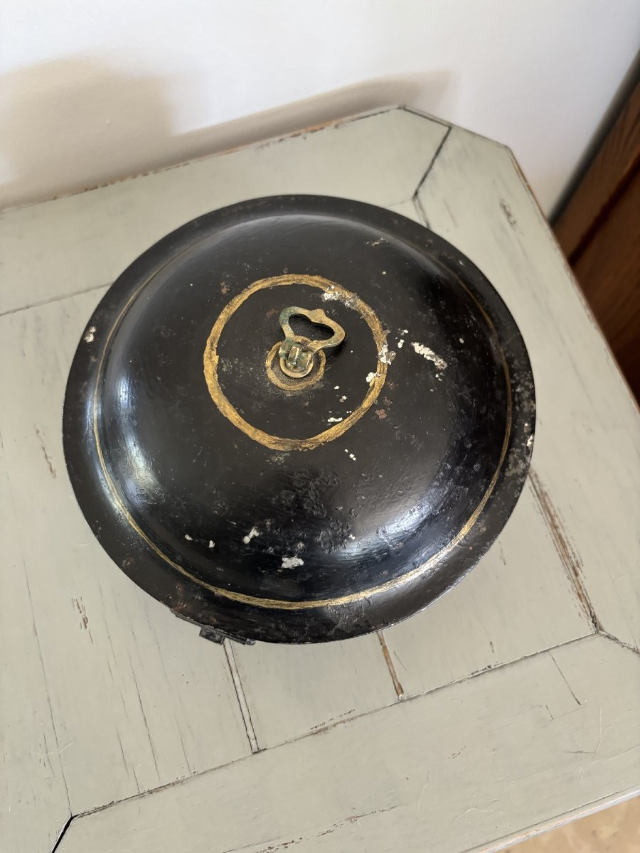 Antique Painted Tin Spice Box, 19th Century Probably England-photo-4