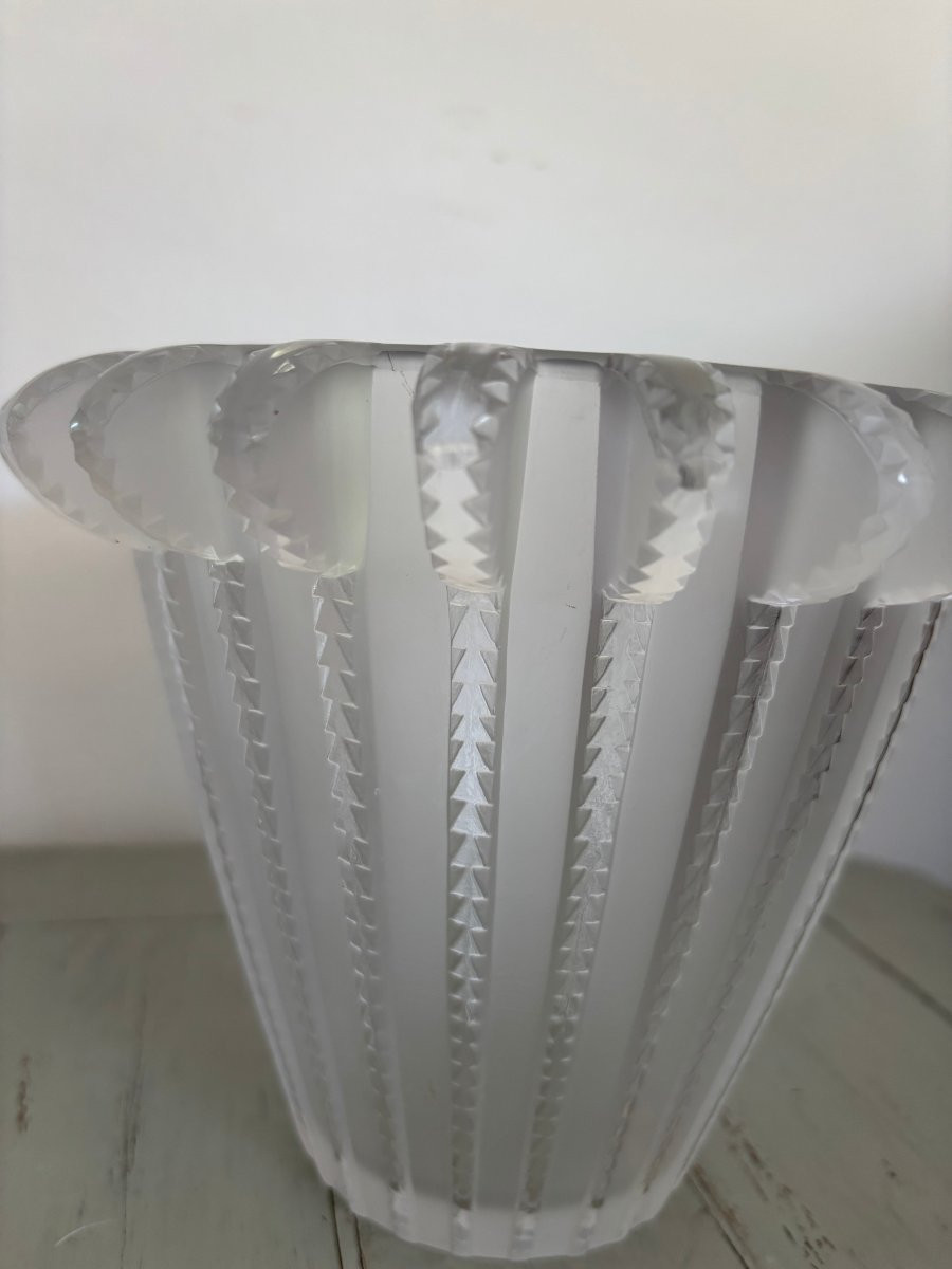 Antique Lalique France Art Deco Royat Vase XX Eme Siecle Cristal 1930-photo-4