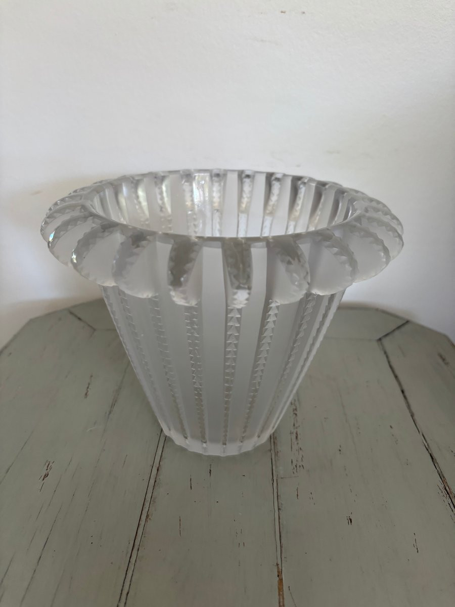 Antique Lalique France Art Deco Royat Vase XX Eme Siecle Cristal 1930-photo-1