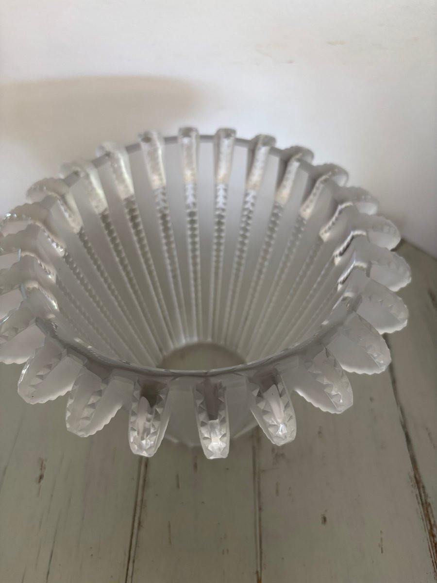 Antique Lalique France Art Deco Royat Vase XX Eme Siecle Cristal 1930-photo-4