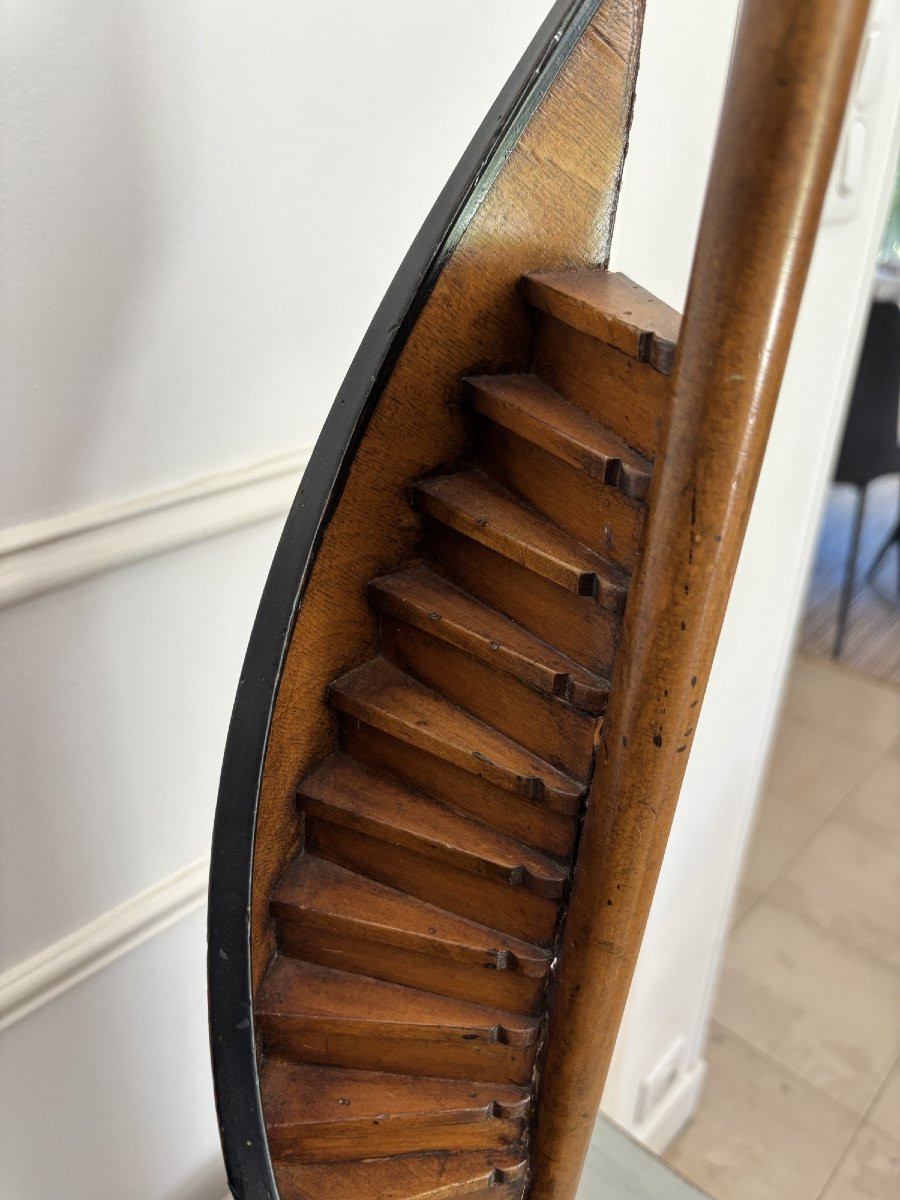 ancien projet d' escalier de compagnon objet meuble de maitrise vers 1900 maîtrise -photo-3