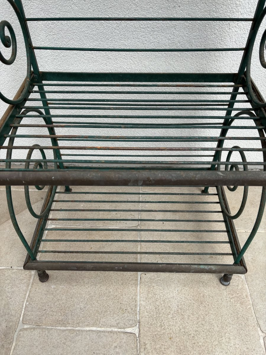 Ancienne et petite étagère à grille de boulanger vers 1950 etagere meuble métier presentoir-photo-1