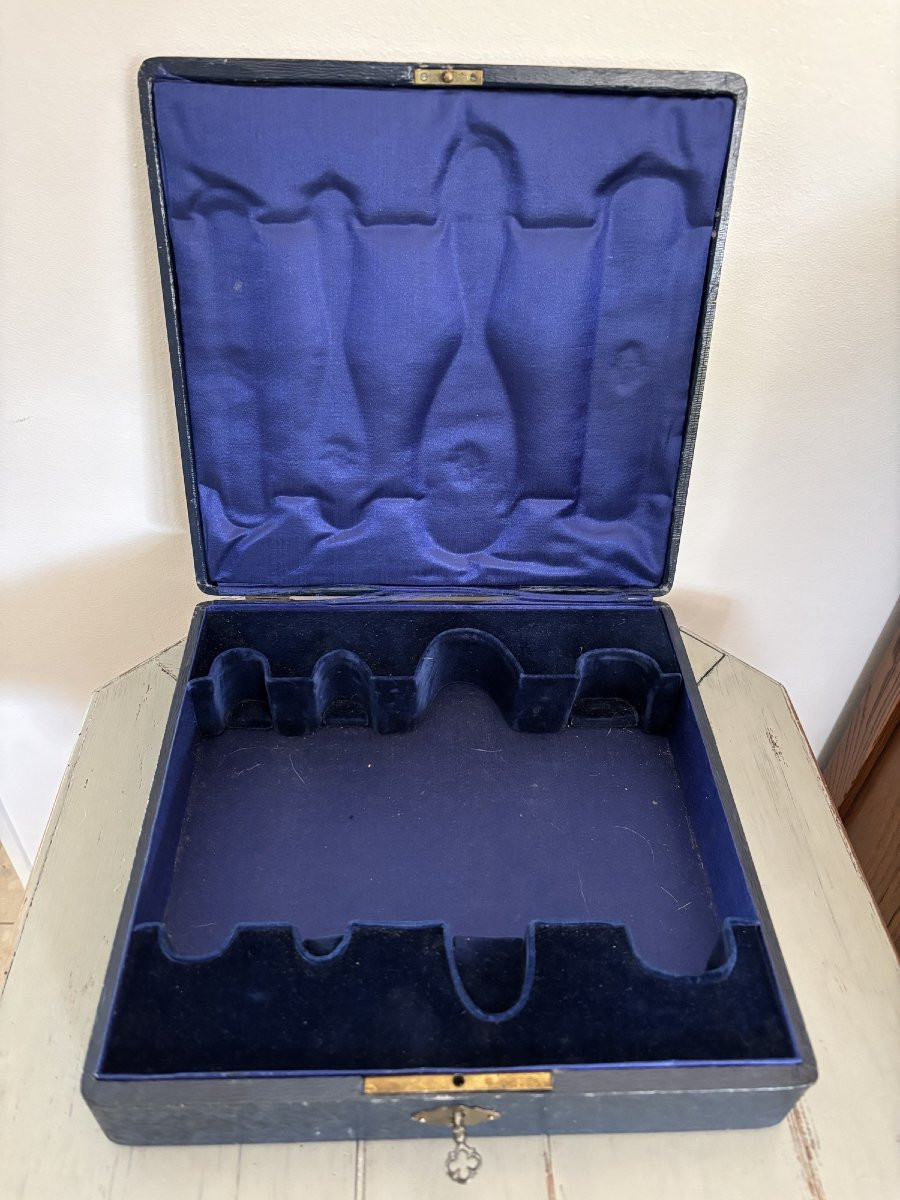 Ancien coffret de coiffure avec 4 brosses fin XIX eme siècle Napoleon III-photo-1