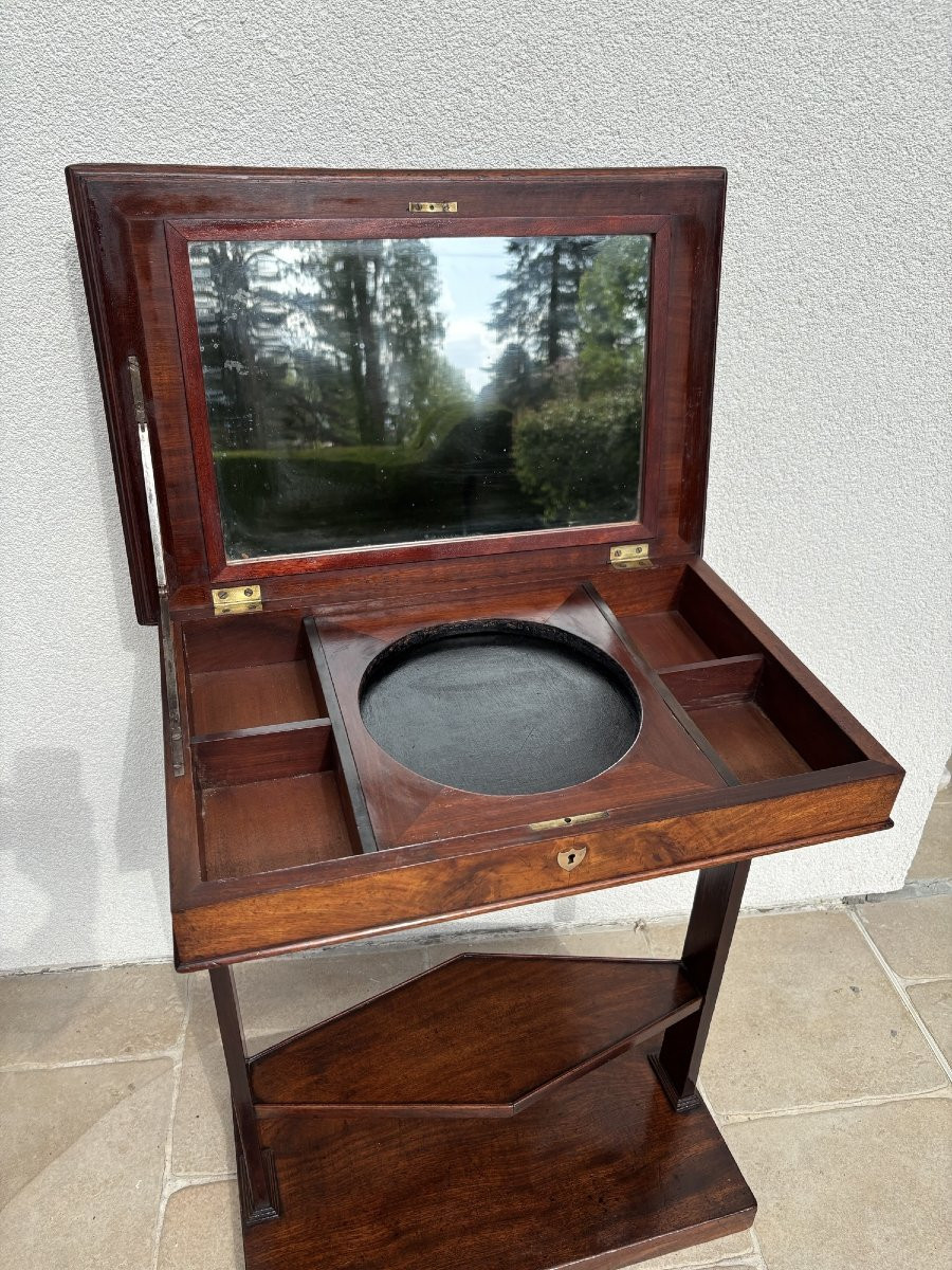 Antique Directoire Book Table, Console Or Dressing Table, Early 19th Century In Walnut-photo-2