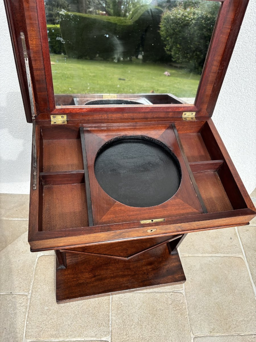 Antique Directoire Book Table, Console Or Dressing Table, Early 19th Century In Walnut-photo-3