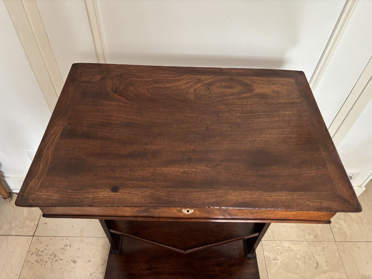 Antique Directoire Book Table, Console Or Dressing Table, Early 19th Century In Walnut-photo-2