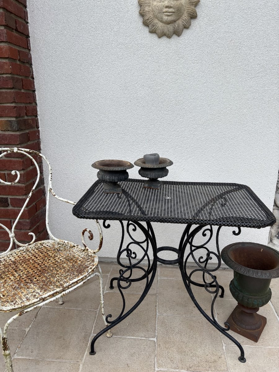 Antique Wrought Iron Garden Or Display Table Circa 1900 Gueridon-photo-7