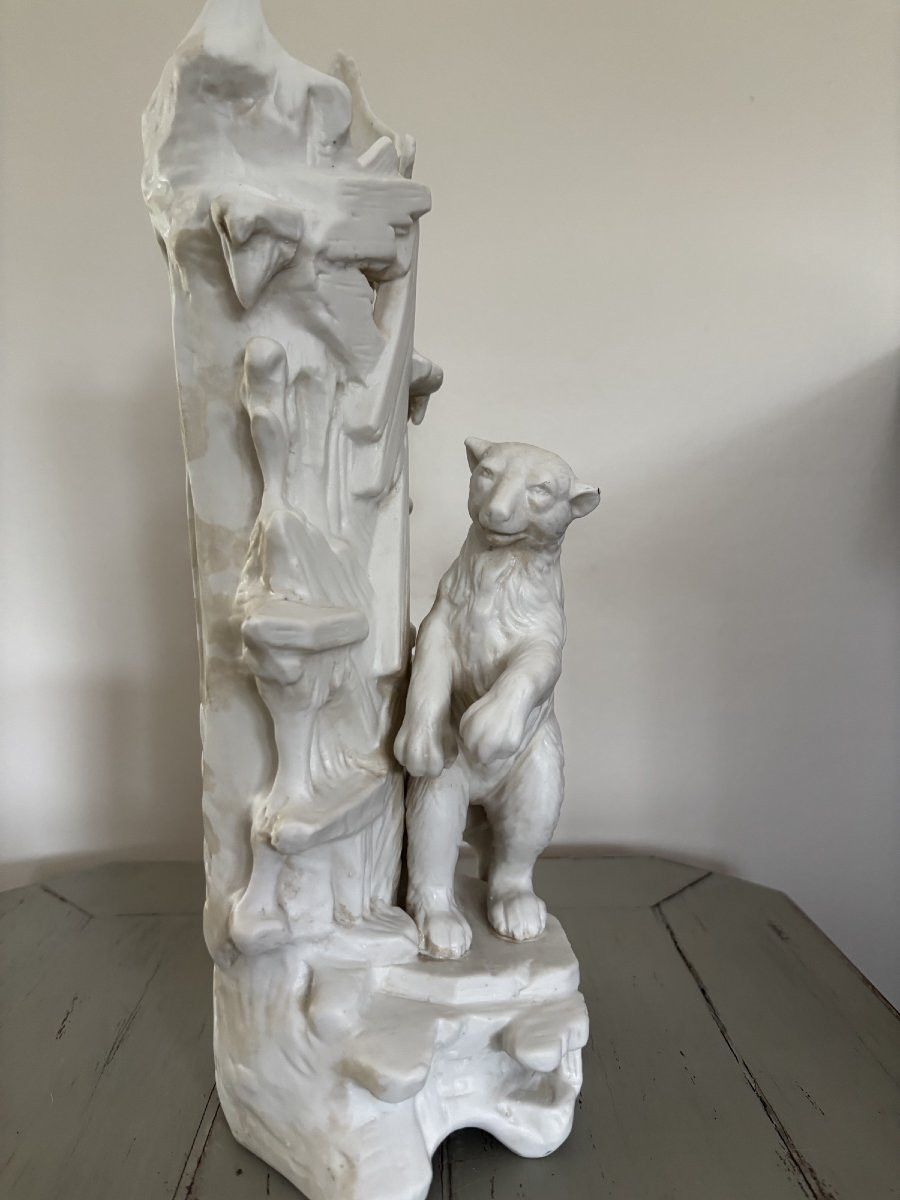 Antique And Large Pair Of Polar Bears In Porcelain Bisque, Circa 1900. White Bear 36 Cm-photo-4