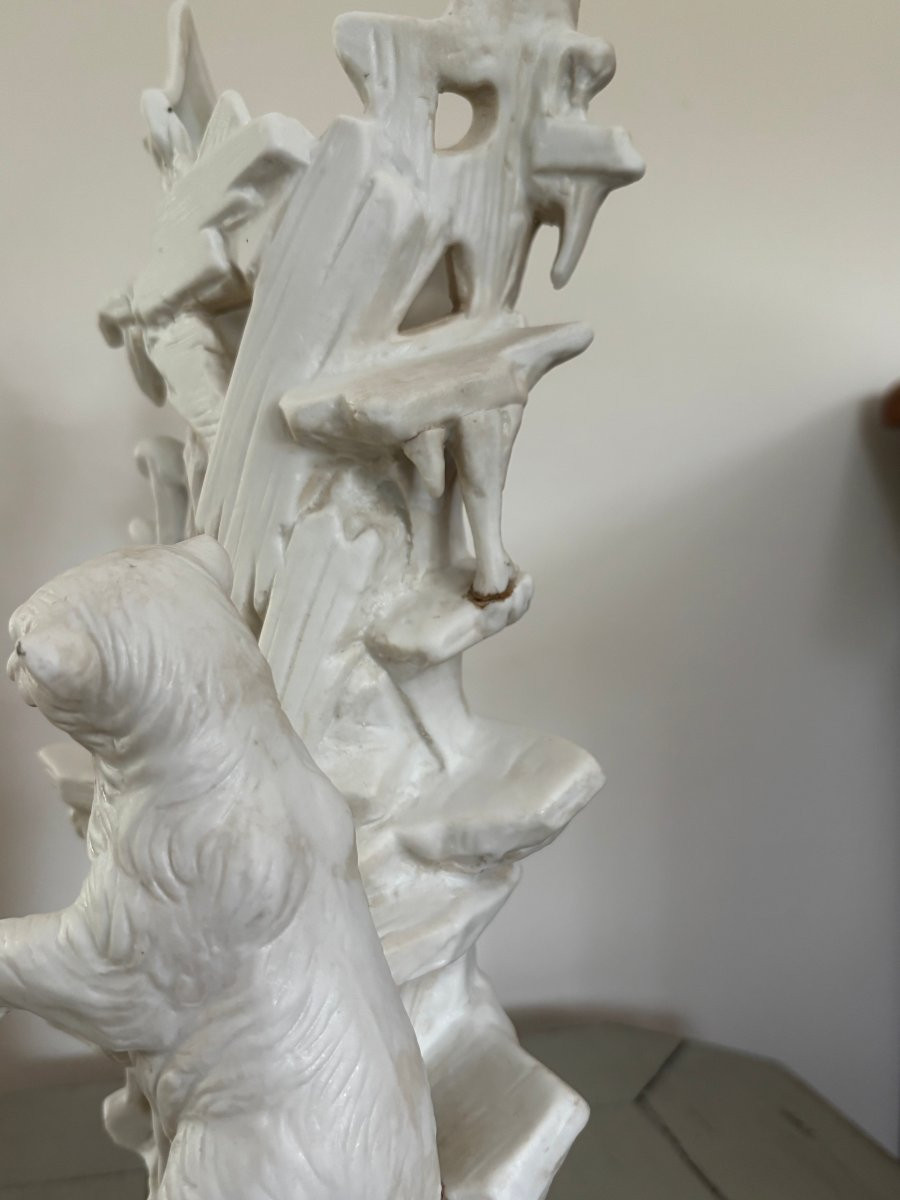 Antique And Large Pair Of Polar Bears In Porcelain Bisque, Circa 1900. White Bear 36 Cm-photo-7