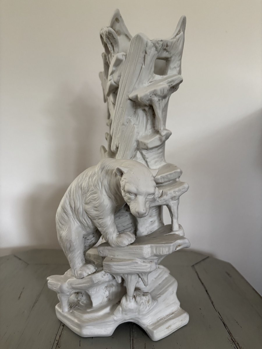 Antique And Large Pair Of Polar Bears In Porcelain Bisque, Circa 1900. White Bear 36 Cm-photo-8