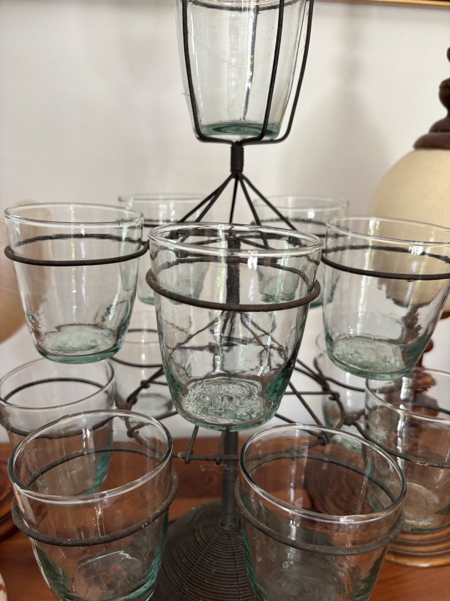 Antique 13 Candle Holders With Woven Wire Support Circa 1920 Art Nouveau Candle Holder-photo-2