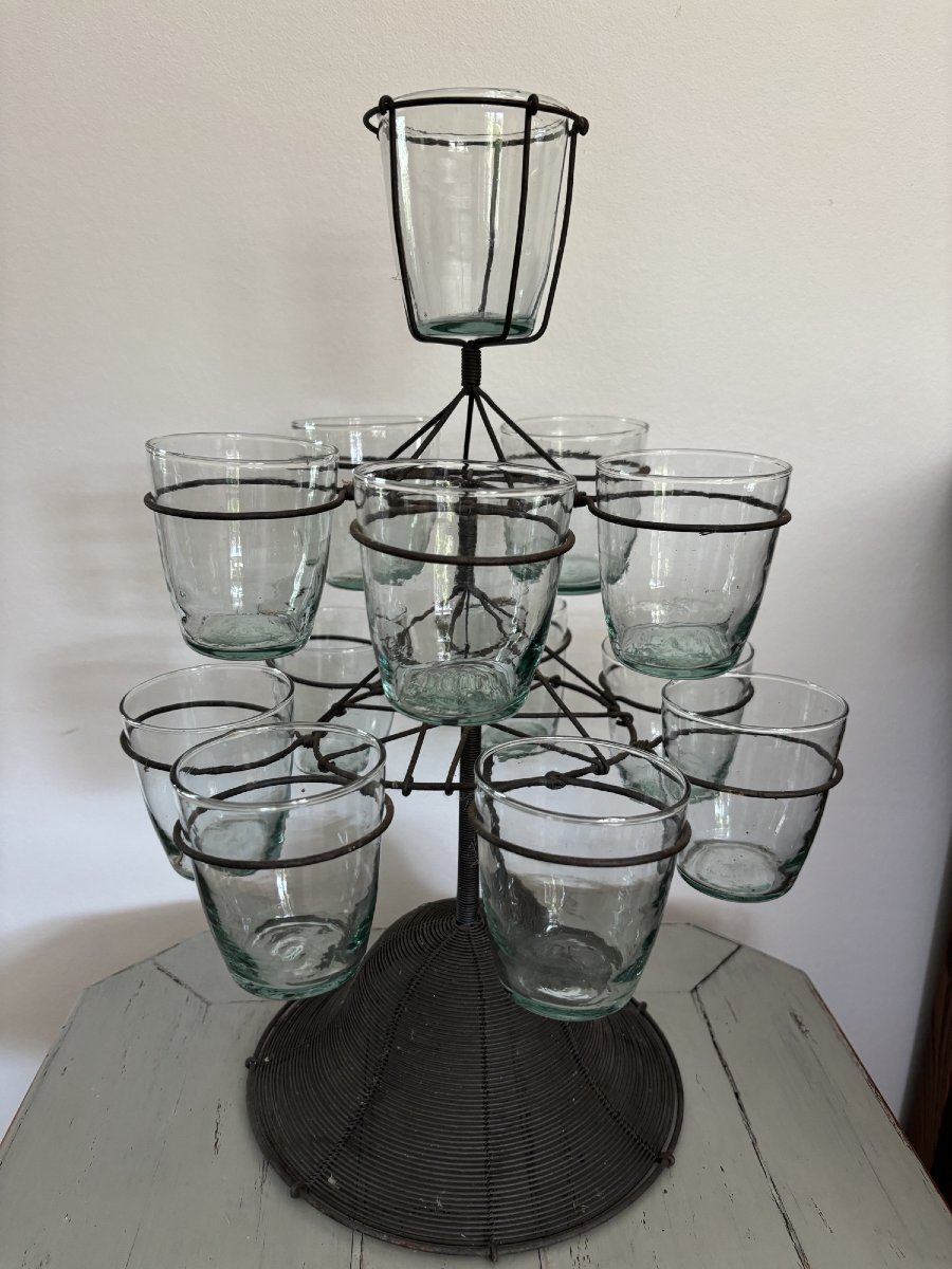 Antique 13 Candle Holders With Woven Wire Support Circa 1920 Art Nouveau Candle Holder-photo-3
