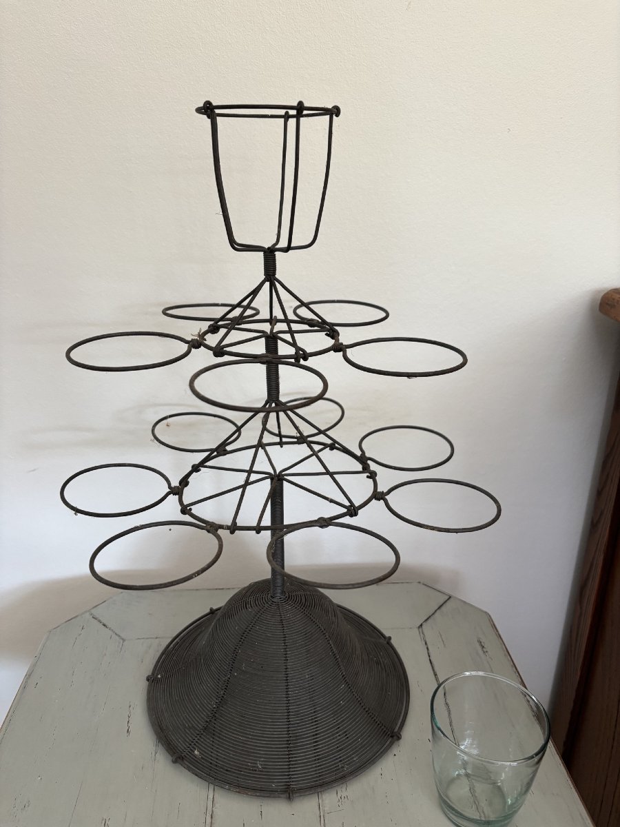 Antique 13 Candle Holders With Woven Wire Support Circa 1920 Art Nouveau Candle Holder-photo-5