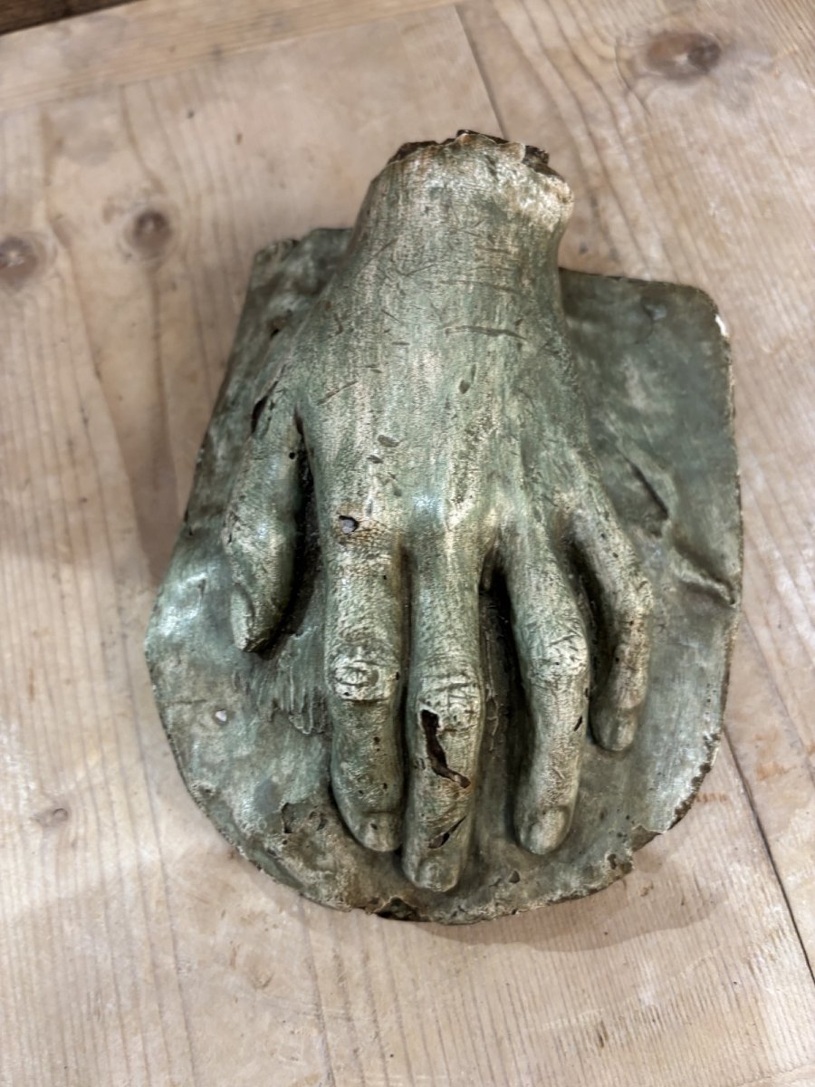Ancien platre d'atelier , étude de main vers 1900 plâtre statue -photo-1