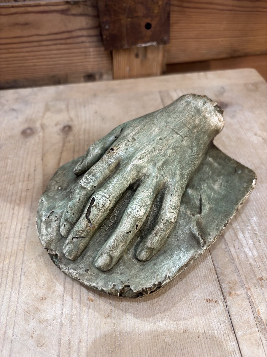 Ancien platre d'atelier , étude de main vers 1900 plâtre statue 
