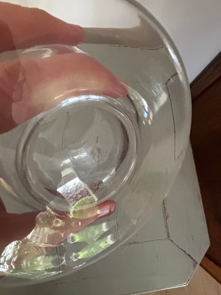 Antique Baccarat Crystal Grape And Vine Vase Mid 20th Century For Delvaux Paris-photo-3