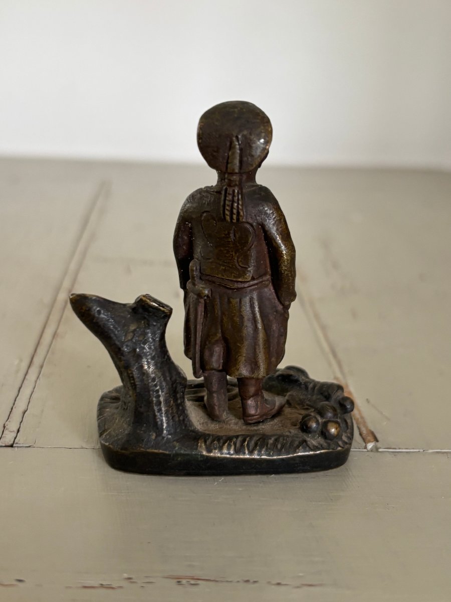 Ancien petit bronze orientaliste XIX eme siecle le spahi collection objet vitrine statue -photo-4