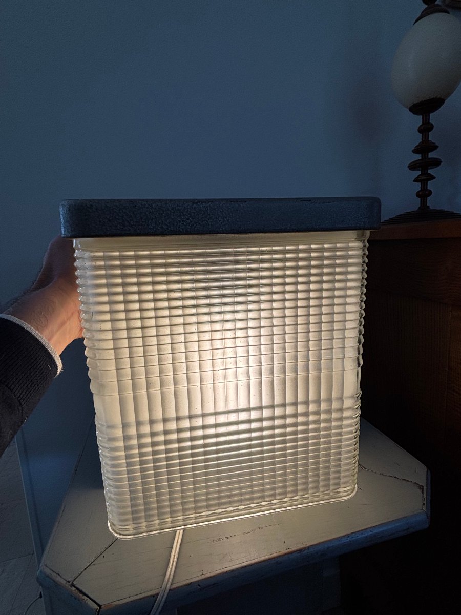 Vintage Holophane France Wall Sconce, Perzel Style, Mid-20th Century, Industrial Loft Ceiling Light-photo-3