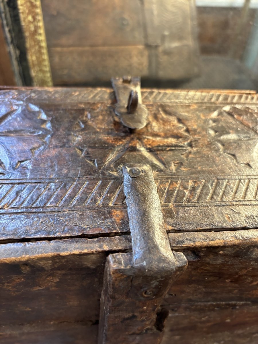 Ancien coffre de mariage MOGHOL - INDE, RAJASTHAN 18 eme siecle art d'asie bois sculpté-photo-6