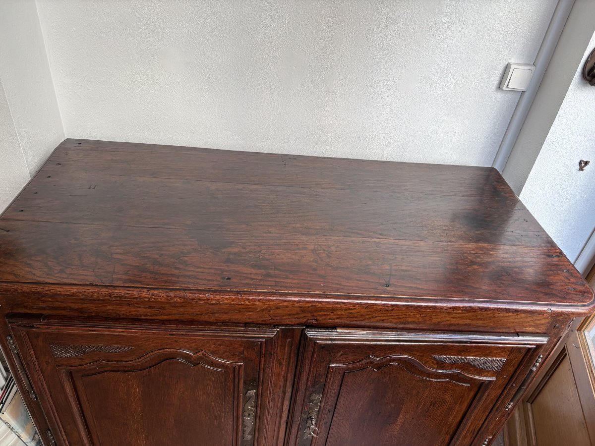 Ancien buffet de propriété 2 portes en chêne époque Regence XVIII eme siècle -photo-3