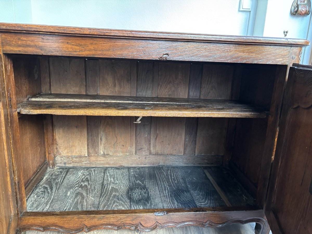 Ancien buffet de propriété 2 portes en chêne époque Regence XVIII eme siècle -photo-7