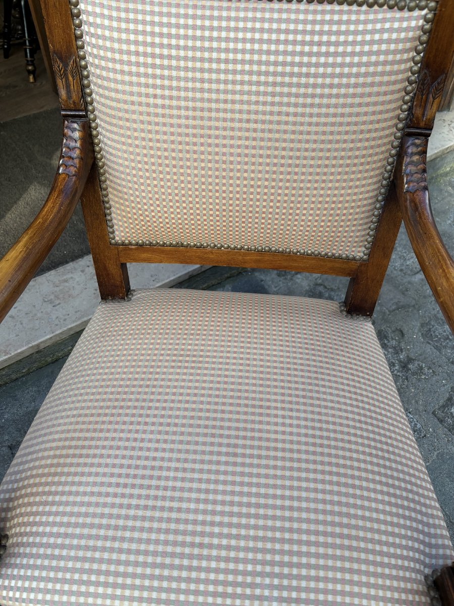 Ancienne paire de fauteuils fin du XIX eme siècle bois fruitier-photo-1