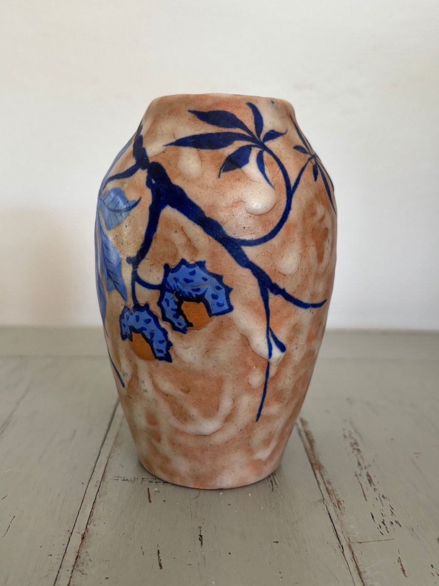 Ancien petit vase art déco céramique par Louis Dage  vers 1925 1930-photo-2