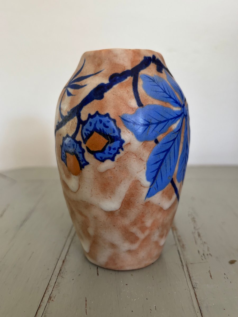 Ancien petit vase art déco céramique par Louis Dage  vers 1925 1930-photo-3