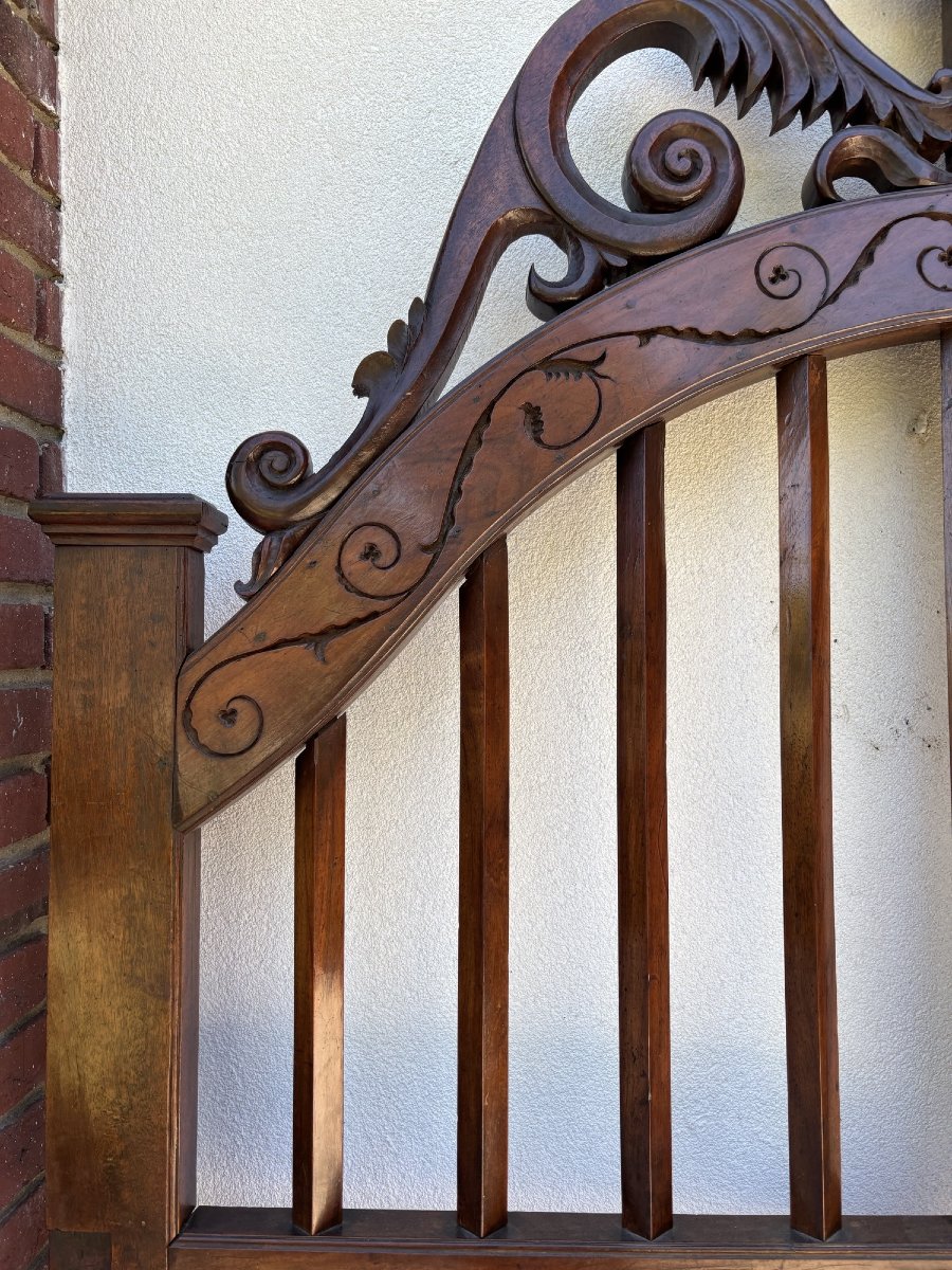 Antique Carved Mahogany Gate From The 19th Century (napoleon III Era), For Interior And Exterior Doors-photo-3