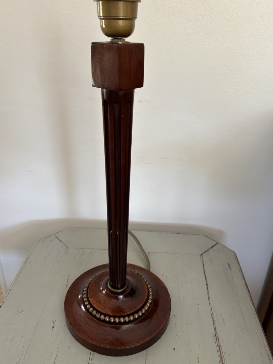 Antique Lamp, Circa 1925, Made Of Rosewood In The Art Deco Louis XVI Style -photo-3