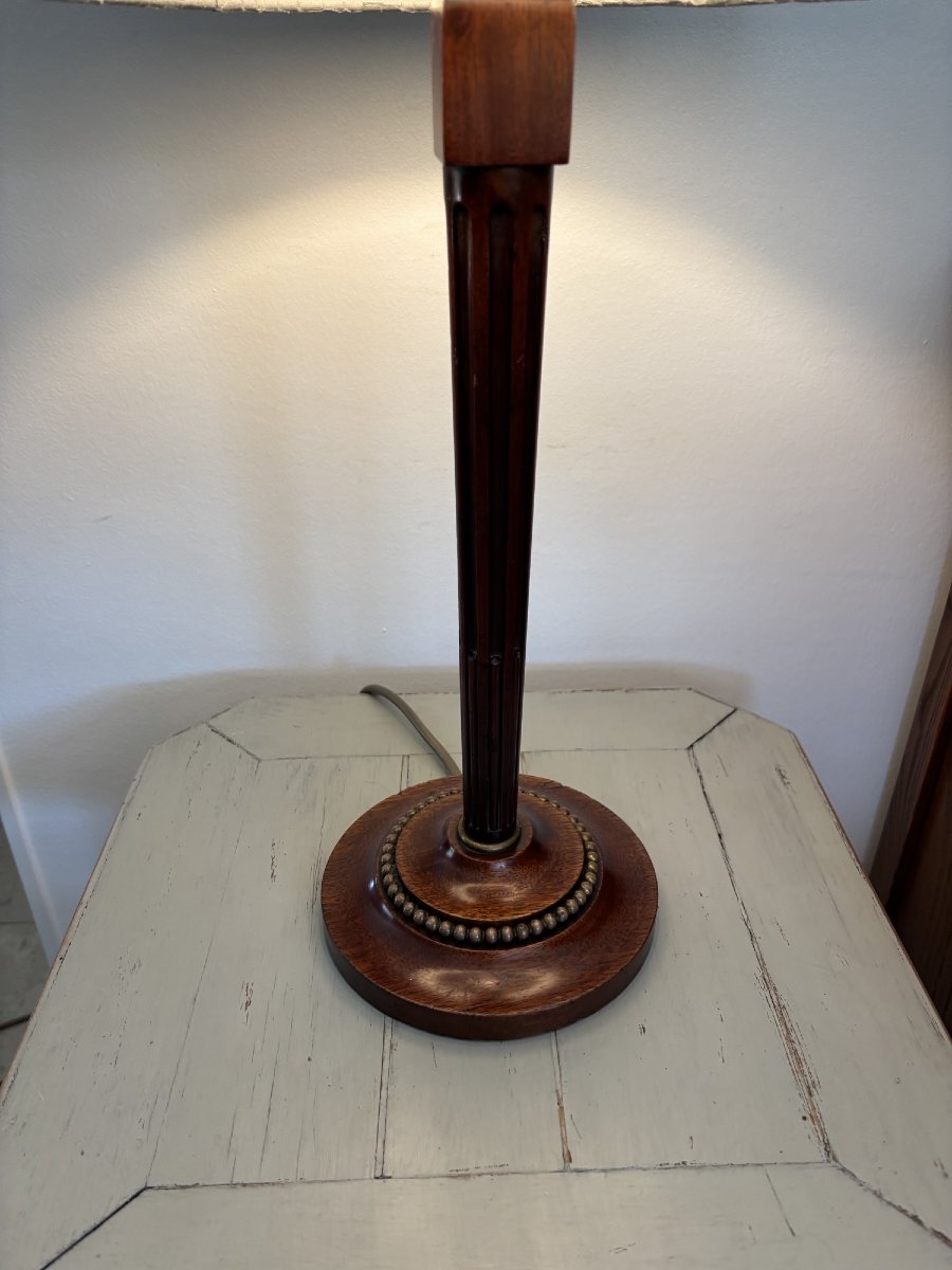 Antique Lamp, Circa 1925, Made Of Rosewood In The Art Deco Louis XVI Style -photo-4