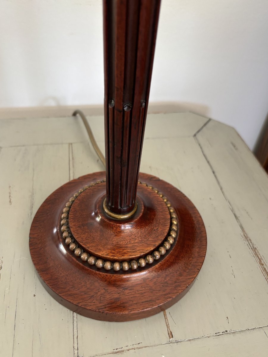 Antique Lamp, Circa 1925, Made Of Rosewood In The Art Deco Louis XVI Style -photo-2