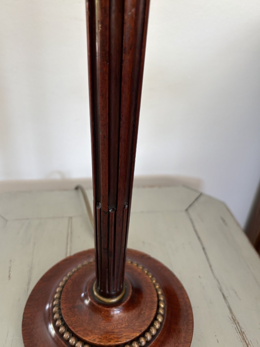 Antique Lamp, Circa 1925, Made Of Rosewood In The Art Deco Louis XVI Style -photo-3