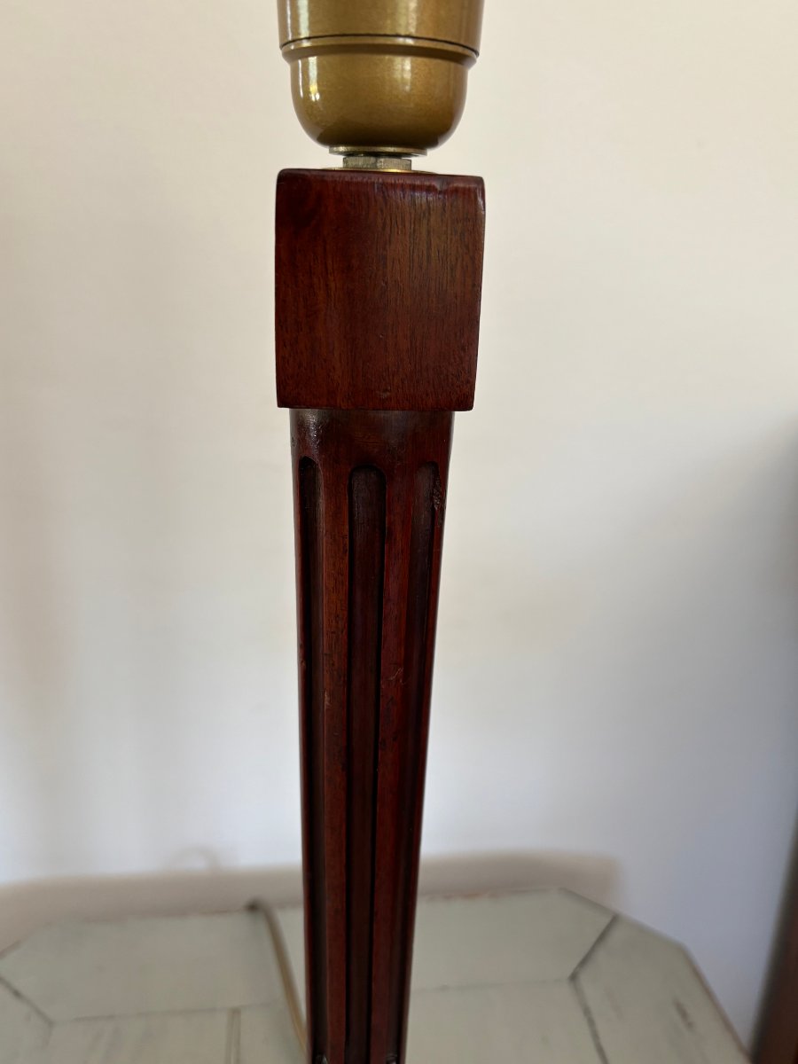 Antique Lamp, Circa 1925, Made Of Rosewood In The Art Deco Louis XVI Style -photo-4