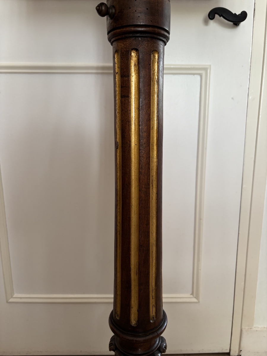Antique Mahogany Music Stand For Duet Performers From The 19th Century, Featuring Musical Motifs And Gilded Woodwork-photo-4