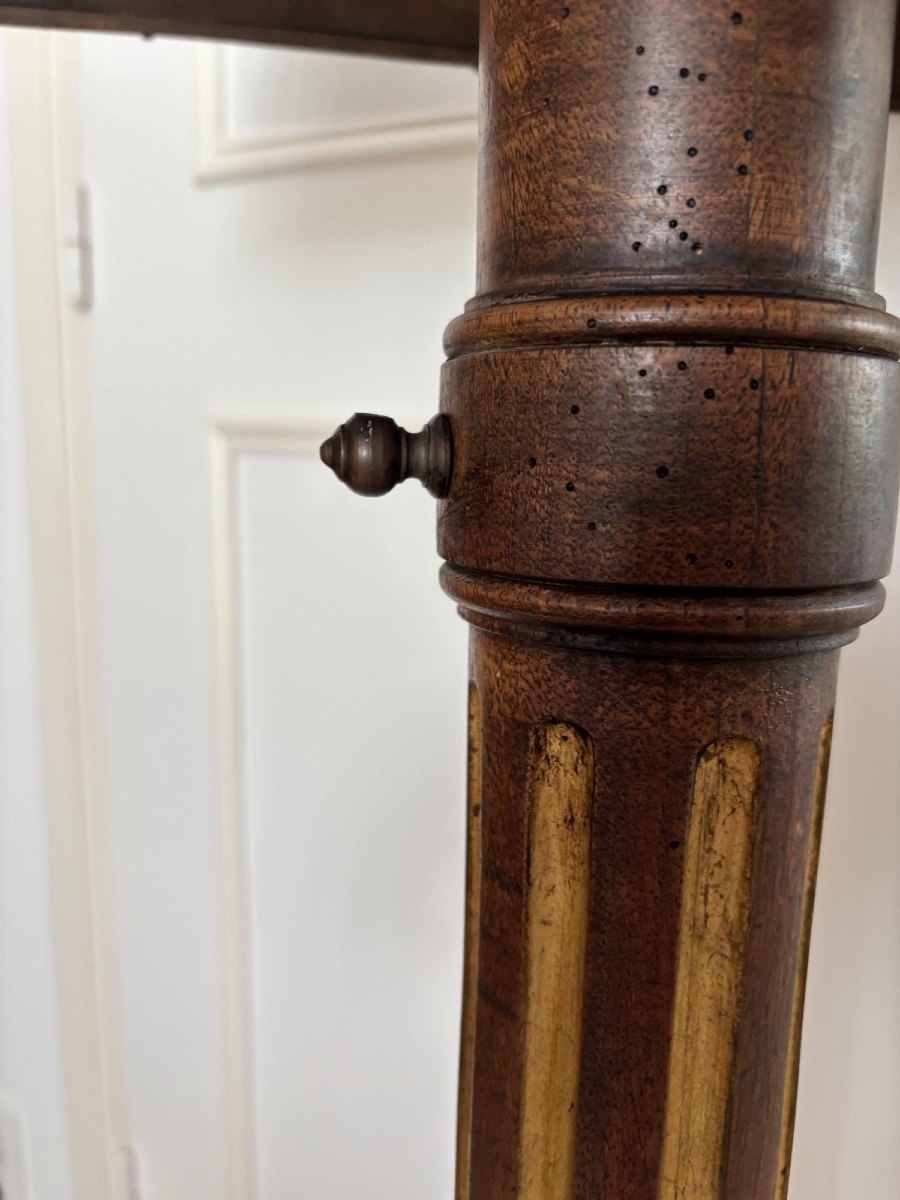 Antique Mahogany Music Stand For Duet Performers From The 19th Century, Featuring Musical Motifs And Gilded Woodwork-photo-2