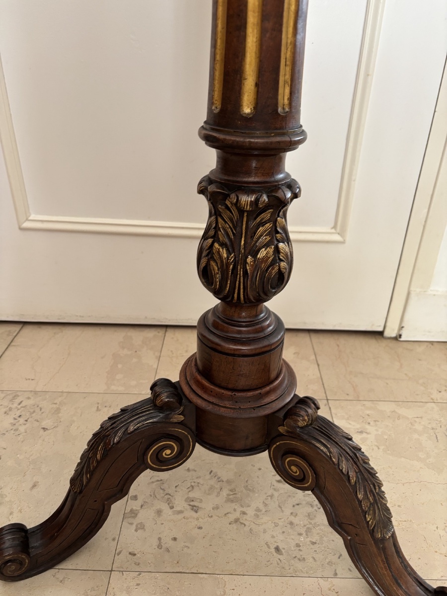 Antique Mahogany Music Stand For Duet Performers From The 19th Century, Featuring Musical Motifs And Gilded Woodwork-photo-4