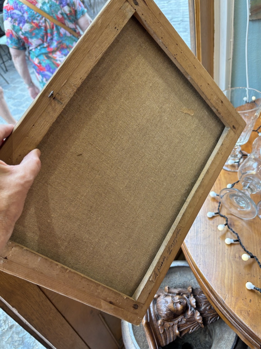 Ancien tableau huile sur toile époque XIX eme signé daté d'après Watelet HST -photo-2