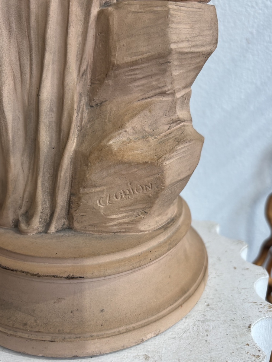 Antique-style Terracotta Sculpture, Late 19th Century, Titled *la Flore* By Clodion, 45 Cm-photo-4