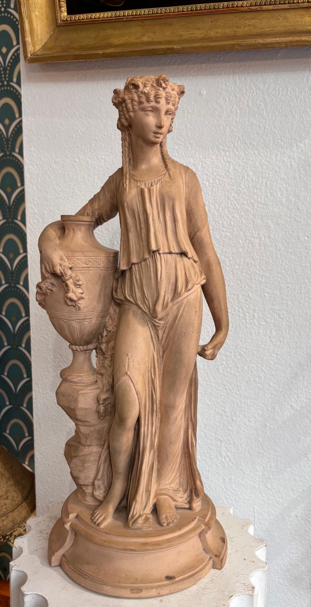 Antique-style Terracotta Sculpture, Late 19th Century, Titled *la Flore* By Clodion, 45 Cm