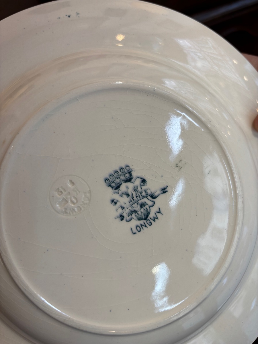 Set Of 6 Longwy Iron-glazed Soup Plates, "athens" Model, Circa 1900-photo-1