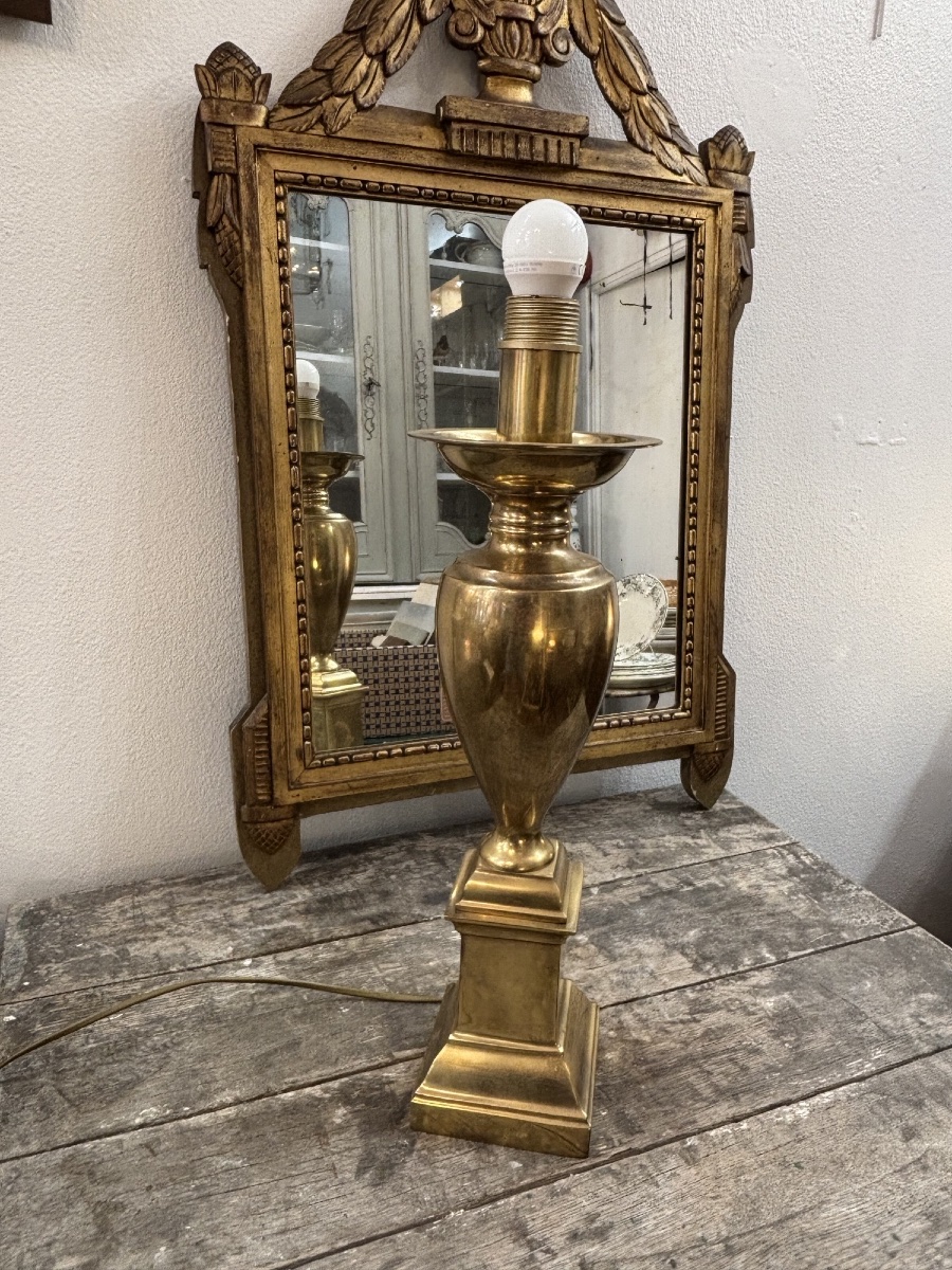 Ancienne grande lampe vintage en bronze Hollywood regency -photo-1