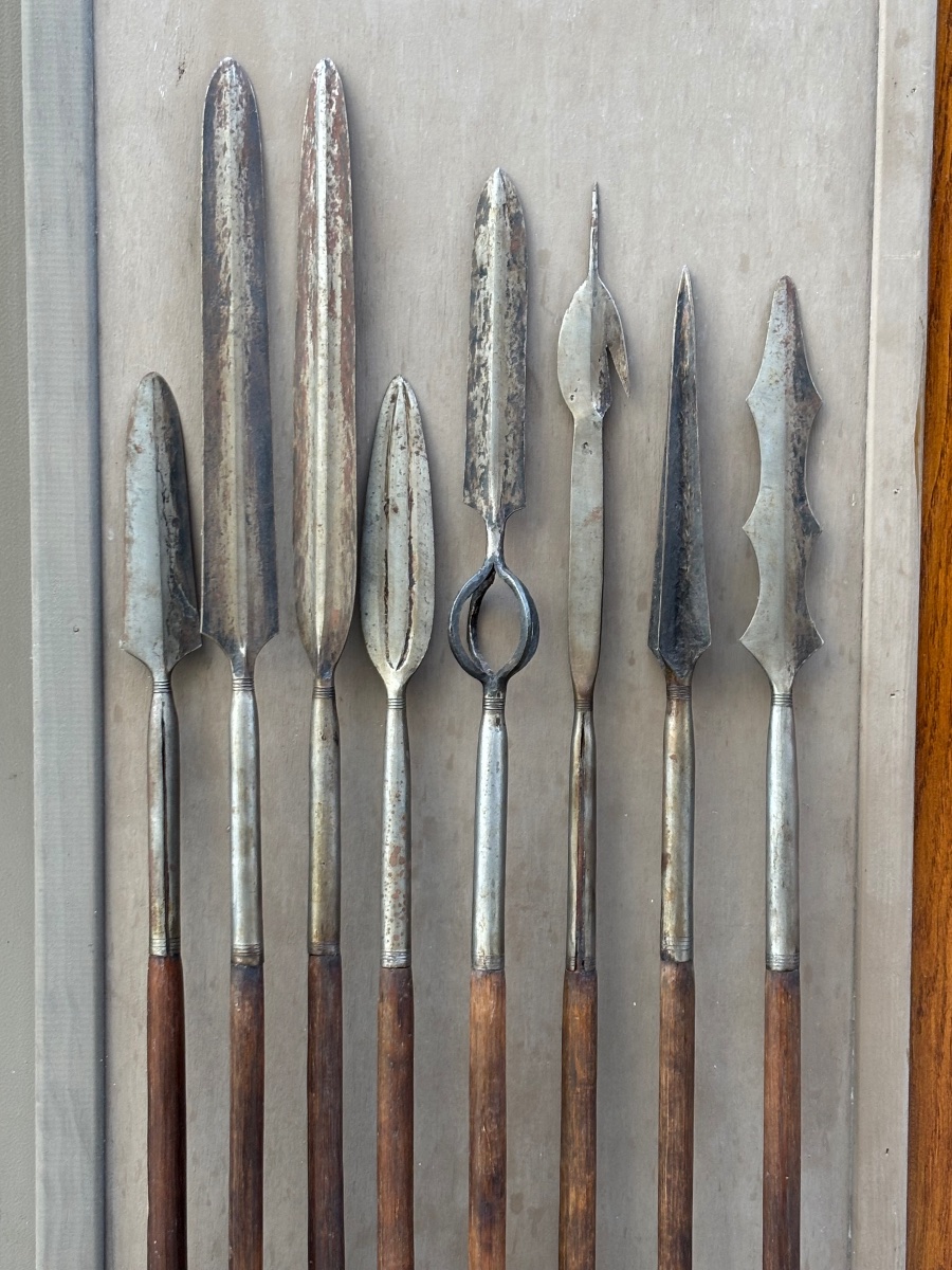 Lot de 8 lances tribales anciennes fin XIX eme  siècle Afrique orientale ou centrale -photo-1