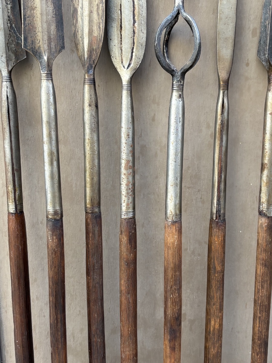 Lot de 8 lances tribales anciennes fin XIX eme  siècle Afrique orientale ou centrale -photo-3