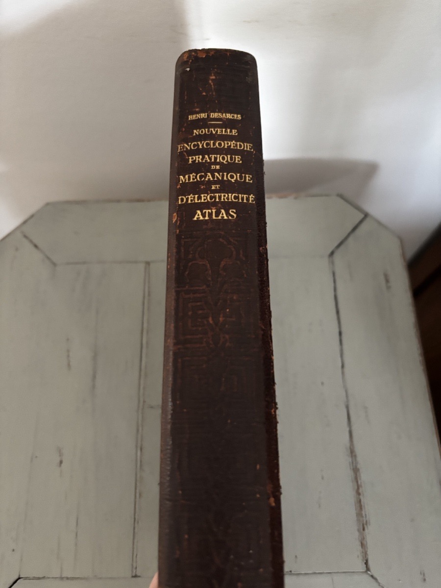 Encyclopédie de mécanique et d'électricité par Quillet 1924 ancien livre avec relief  carton-photo-2