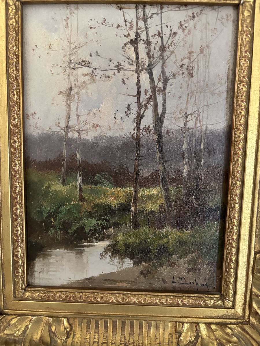 Paire de tableaux anciens L Dupuy  pour Galien Laloue huile sur panneau vers 1900 -photo-1
