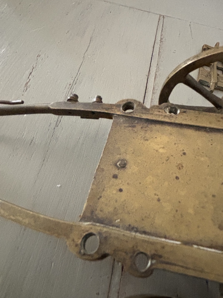 Antique Small Bronze Cart From The 19th Century, A Naturalistic Folk Art Model-photo-2